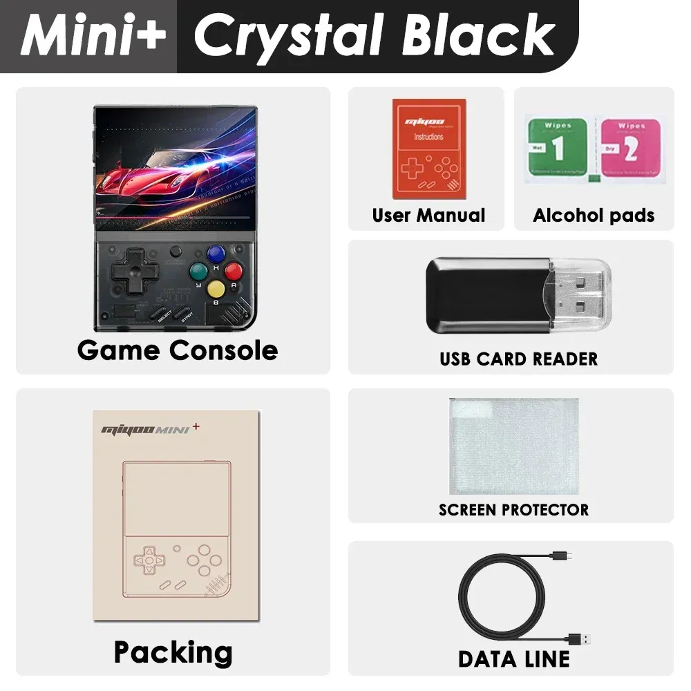 Color: Rose Gold, Bundle: Bundle 1 - MIYOO Mini Plus Portable Retro Handheld Game Console V2 Mini+ IPS Screen Classic Video Game Console Linux System Children's Gift