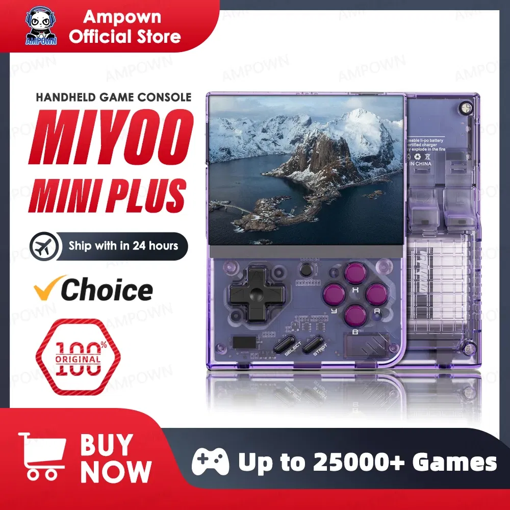 Color: Rose Gold, Bundle: Bundle 1 - MIYOO Mini Plus Portable Retro Handheld Game Console V2 Mini+ IPS Screen Classic Video Game Console Linux System Children's Gift