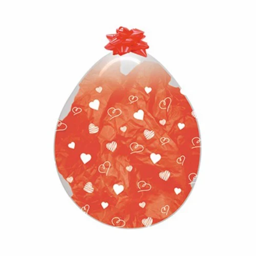 45cm Stuffing Diamond Clear Hearts Balloons - Pack of 6