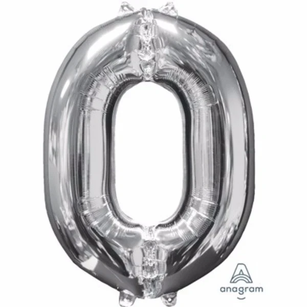 Shape Number Zero Silver 66cm Mid Sized