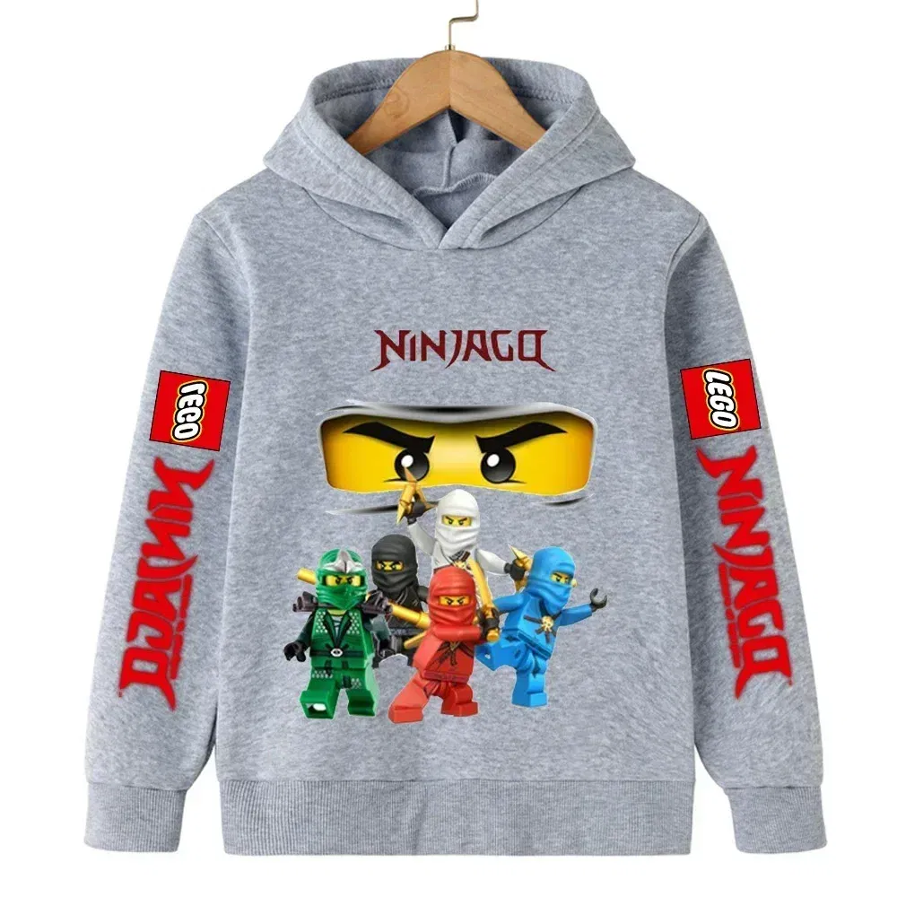 Color: MULTI, Kid Size: 5 - Lego Phantom Ninja Cartoon Children's Hooded Hoodies Casual Sports Sweatshirt 3-13 Year Old Boy Kid Baby Girls Clothes Pullover
