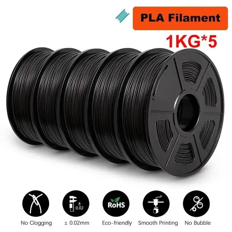 Color: Dark skin, Ships From: CHINA - Top 5KG 3D PLA/PETG/PLA PLUS/Clear Filament 1.75mm 5Roll 1KG 3D Printer Neatly Wound 3D Filament for 3D Printer& 3D Pen