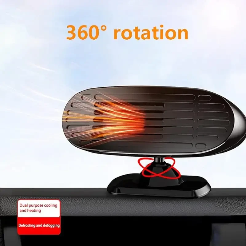 Car Heater DC12V/24V - Windshield Defogger & Defroster with 2-Speed Adjustable Rotation for Winter