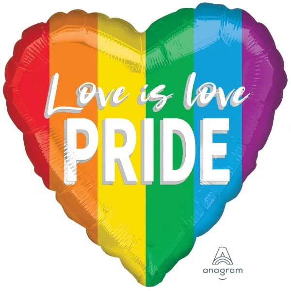 Balloon - 45cm Standard Love is Love Pride Heart