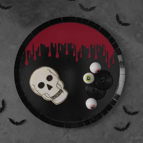 Fright Night Blood Splatter Party Paper Plates