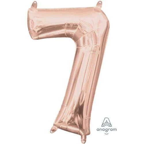 Foil Balloon - Number 7 Rose Gold - 40cm