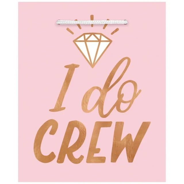 Blush Wedding Small Gift Bags I Do Crew Hot Stamped - (Pack of 6)