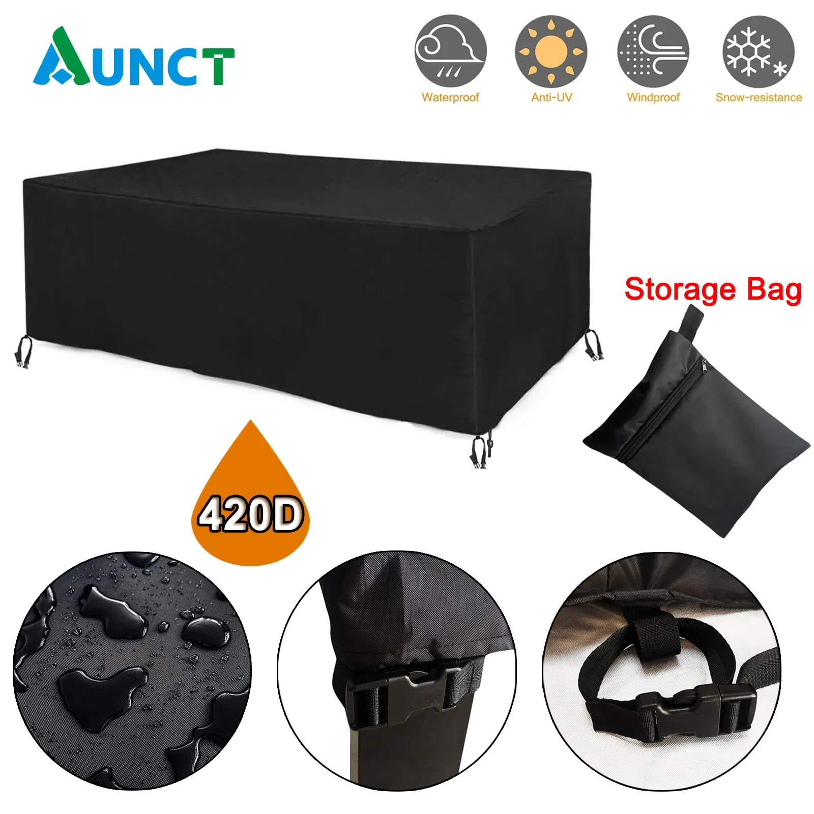Specification: 80*120cm - Heavy duty Waterproof Patio Furniture Cover Rectangular Garden Rain Snow Outdoor Cover for Sofa Table Chair Wind-Proof Anti-UV
