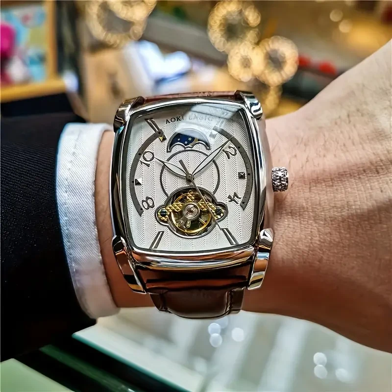 Mens Square Mechanical Watch