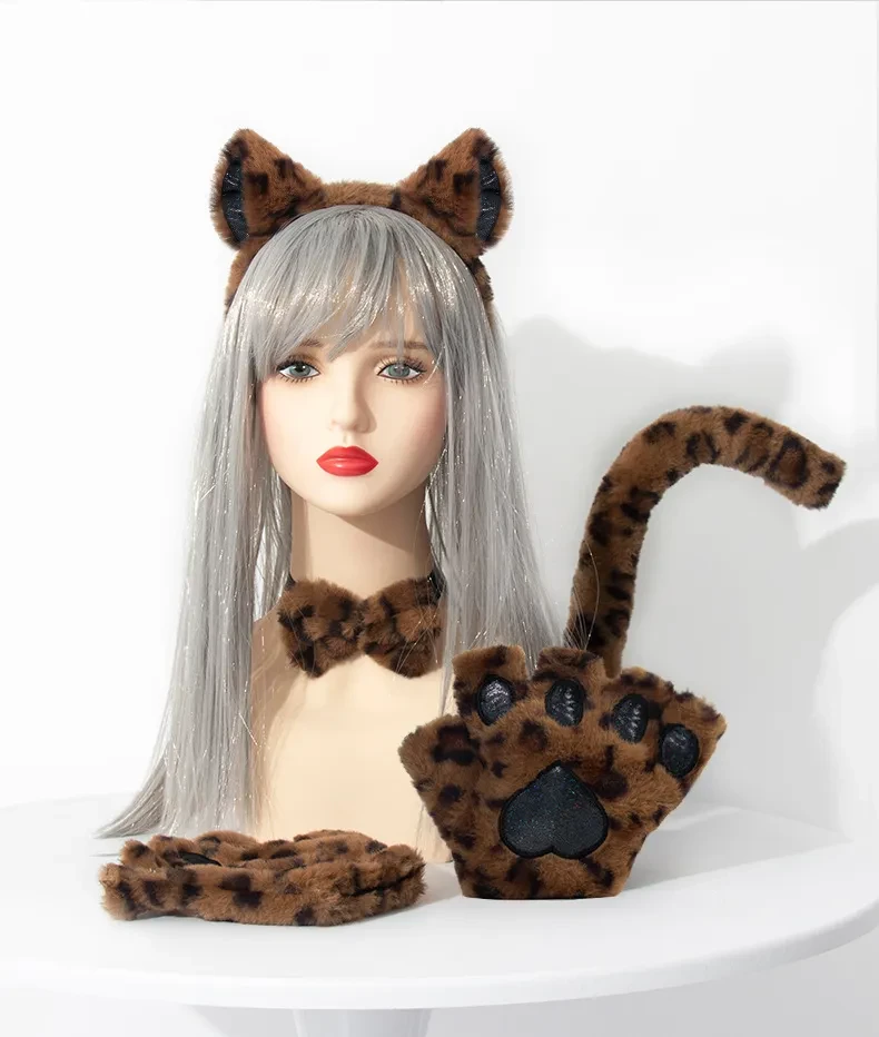 Accessories Set Cosplay Cat's Paw Gloves Cat Ear Headband