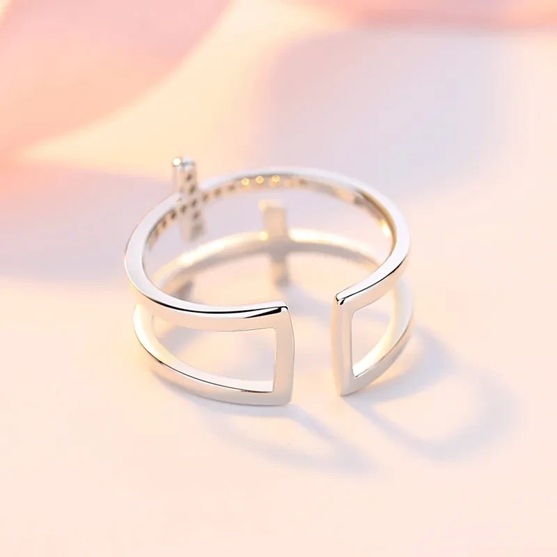 Miniature Copper Inlaid Zircon Ring