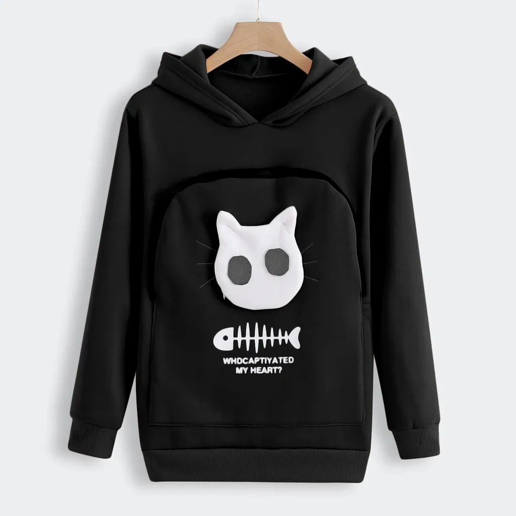 Blanket Hoodie Sweatshirt with Pet Pockets