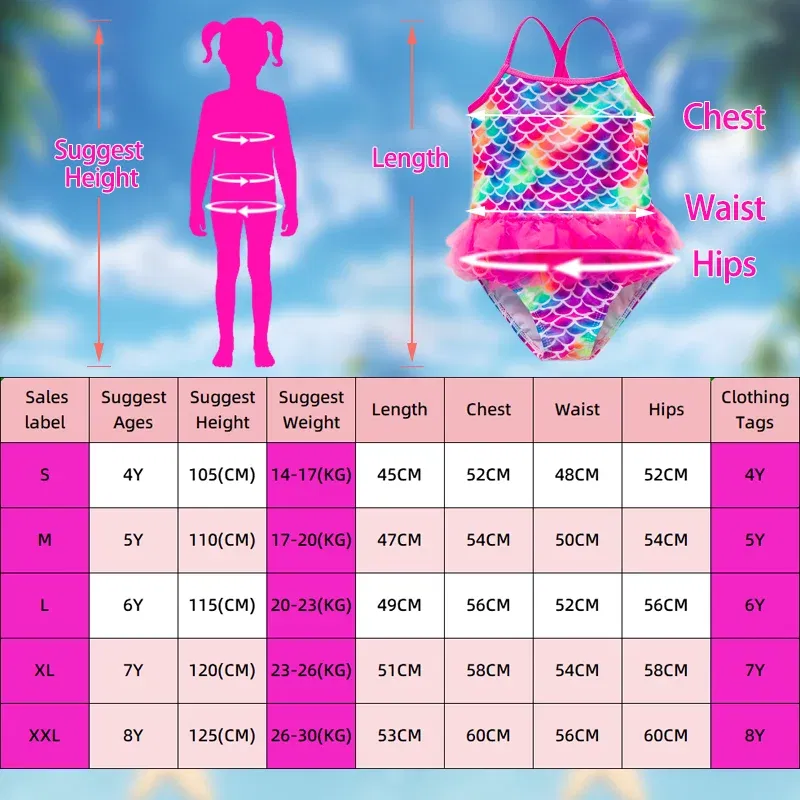Color: MULTI, Kid Size: 9M - Lilo Stitch Girl Swimsuit Summer One-Piece Swimwear Beachwear Pool Mermaid Fish Scale Print Bikini Bathing Outfit Swimming Wear
