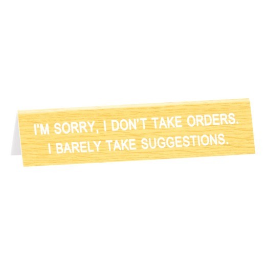 Say What Take Orders Long Desk Sign - Medium