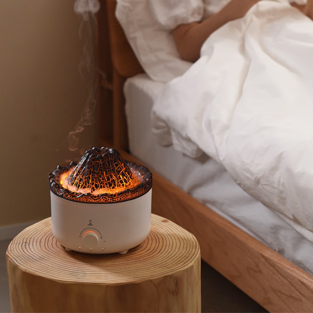 New Creative Ultrasonic Essential Oil Humidifier Volcano Aromatherapy Machine Spray Jellyfish Air Flame Humidifier Diffuser