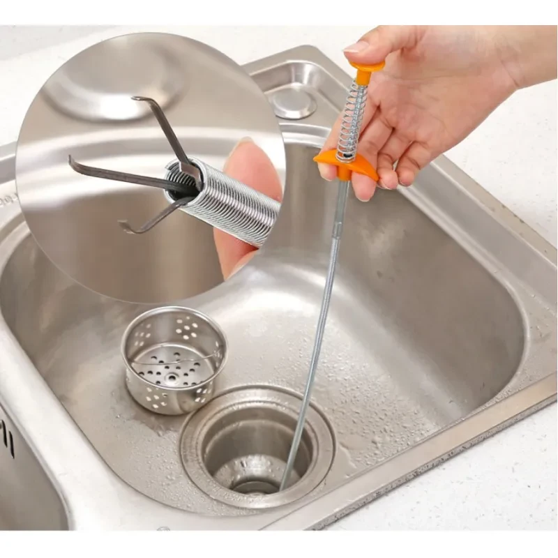60CM Sewer Dredger Spring Pipe Dredging Tool Household Hair Cleaner Drain Clog Remover Cleaning Tools Household For Kitchen Sink Kitchen Gadgets
