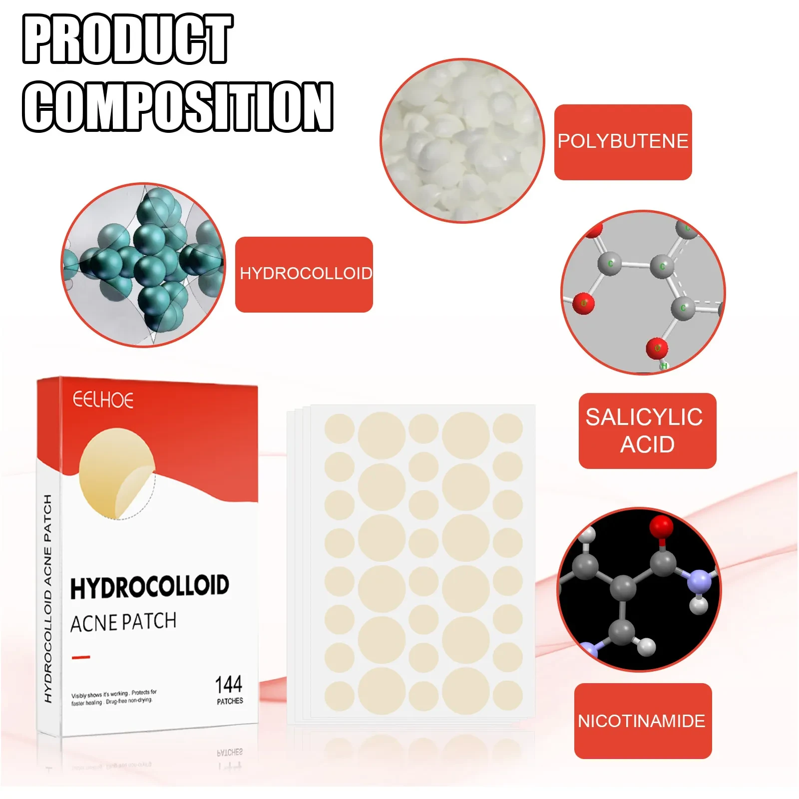 Invisible Breathable Repair Hydrogel Acne  Patch