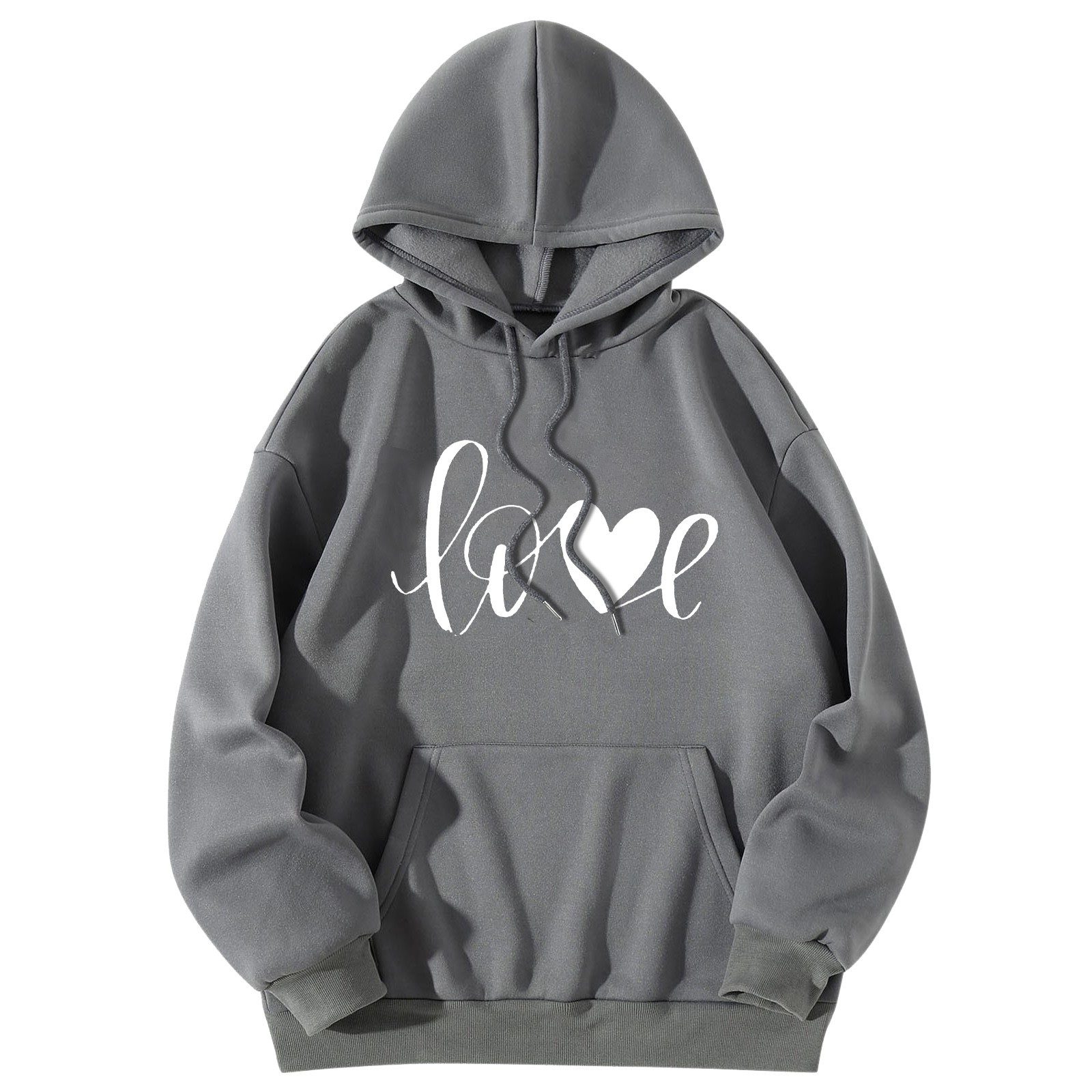 Color: Light  Blue, Size: L, Ships From: france - Men Women Print Long Sleeve Round Neck Hooded Tops Sweatshirt Hoodies Lightweight