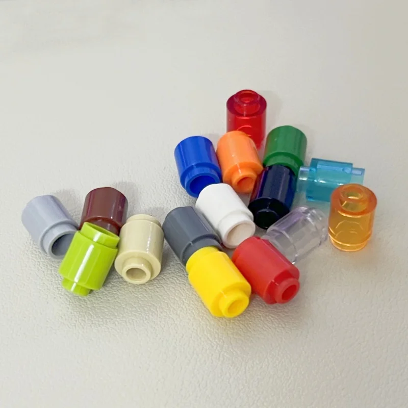 Color: wood - 50PCS 3062b 30068 35390 3062 Accessories 1x1 Cylindrical Brick DIY Buildings? Blocks Educational Toys City Toy