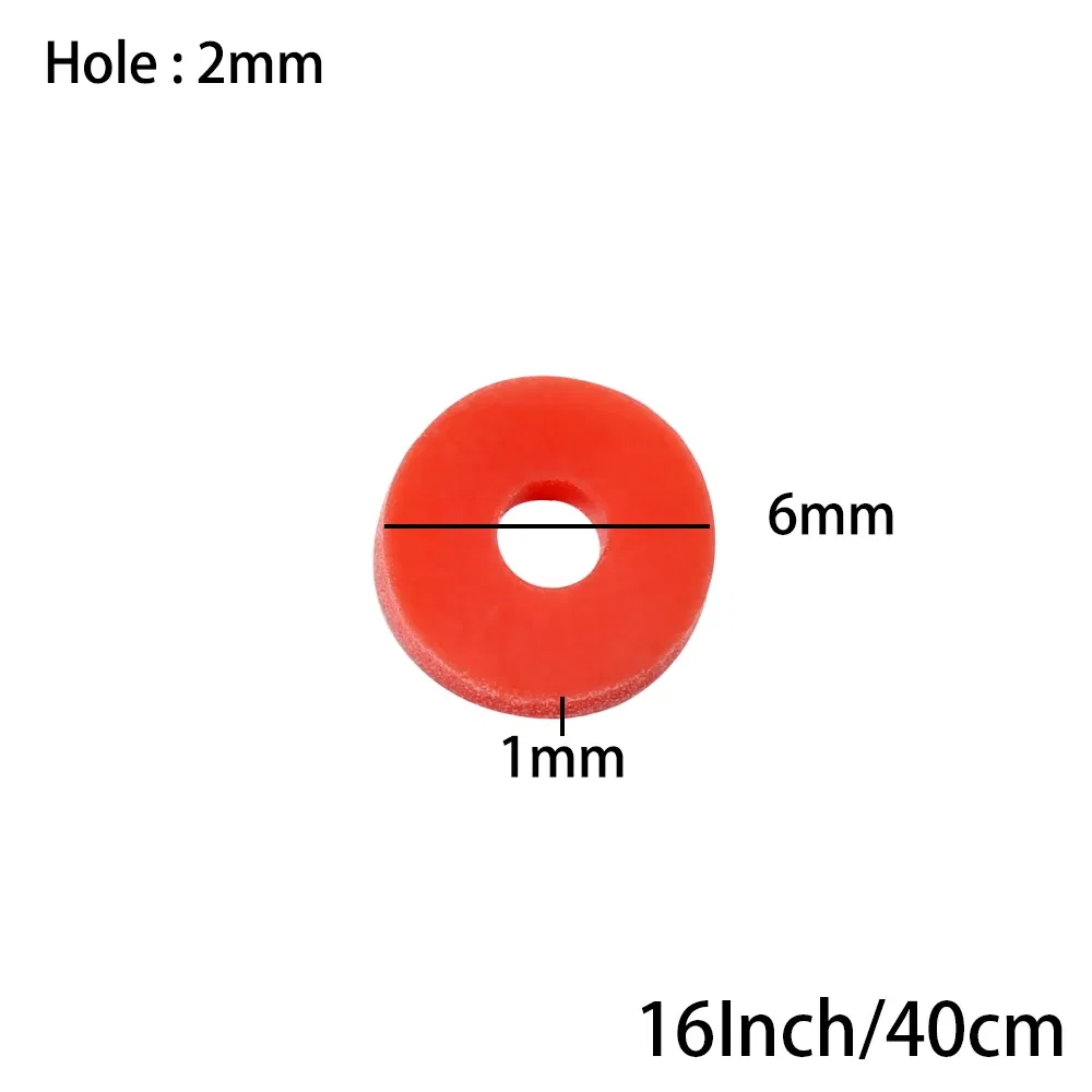 Color: Burgundy, Item Diameter: 6mm - 16Inch/Line 6mm Colorful Flat Round Polymer Clay Beads Loose Spacer Beads for DIY Jewelry Making Bracelet Necklace Accessories