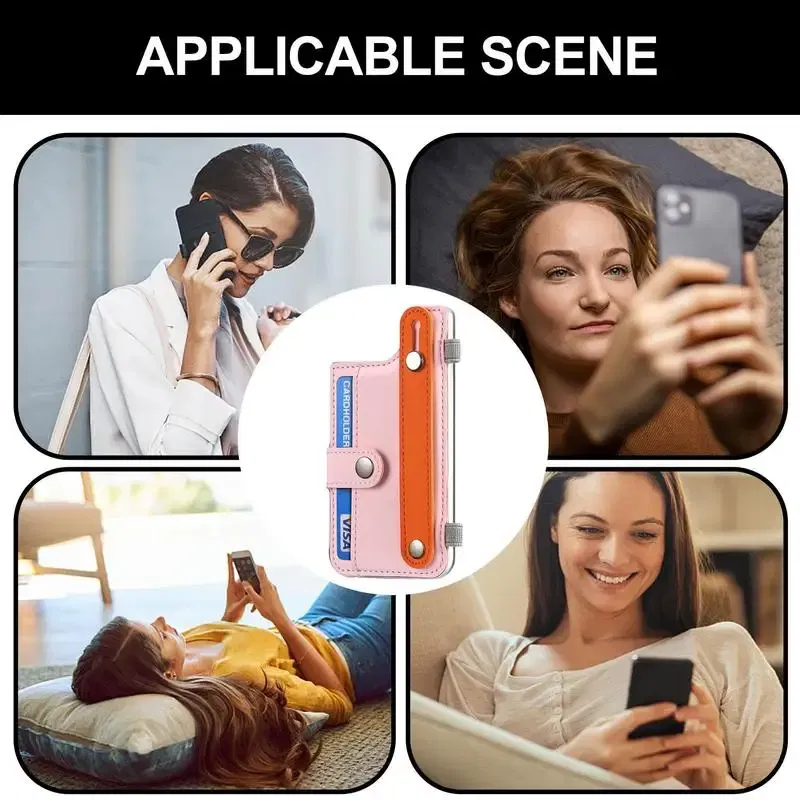Color: Dark Blue, Ships From: CHINA - Card Holder For Back Of Phone Universal Card Holder For Phone Case Multifunctional Phone Wallet Attachment With Pen Clip For All