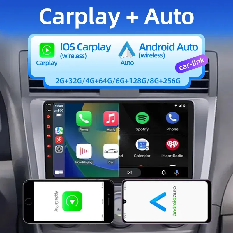 Color: Black, Ships From: CHINA - 2 din 7 9 10 inch Car play Android Radio Multimedia CarPlay Android Auto 2 din stereo receiver Player 2DIN GPS 4 8 Core 4G 64G