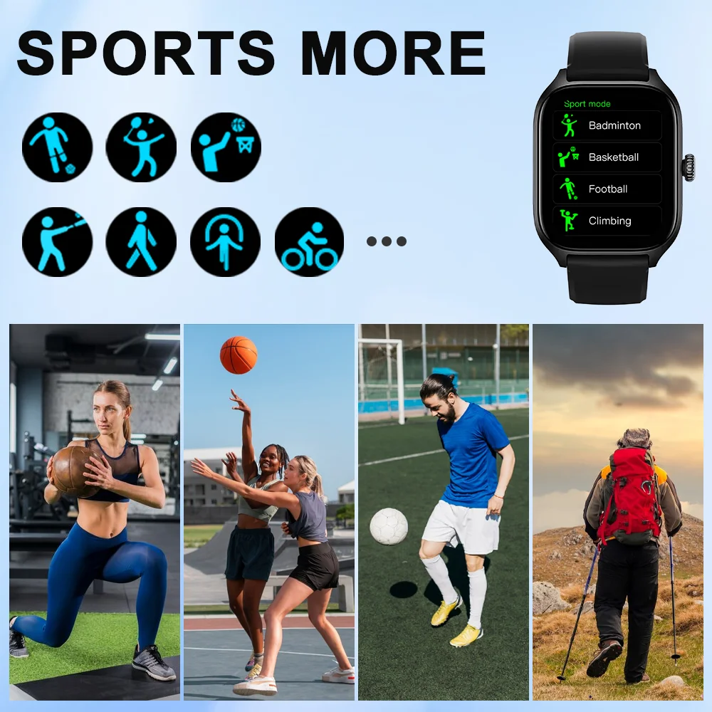 Color: GRAY - LAXASFIT H9 and H6 Smartwatch Dial to Answer Calls Calorie Tracking Heart Rate Blood Oxygen Monitoring Bluetooth Smart Watch