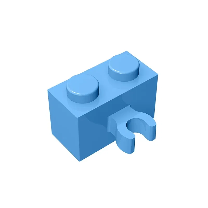 Color: GRAY - Gobricks GDS-651 BRICK 1X2 W. HORIZONTAL HOLDER compatible with lego 95820 30237 children's DIY Educational Building Blocks