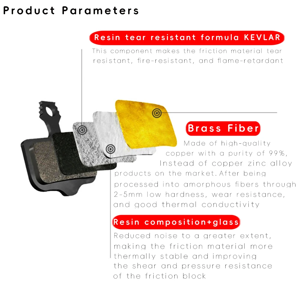 Color: Pink - VXM MTB Bike Cycling Hydraulic Disc Brake Pads Resin semi-metallic for SHIMANO AVID HAYES Magura Formula M8020 DB Bicycle Parts