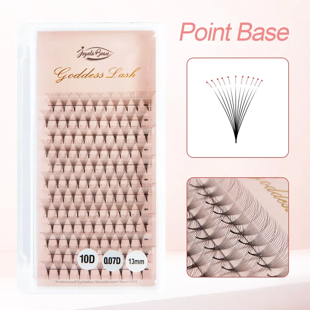 Color: Clear, Curl: D, Thickness: 0.05mm, Length: MIX - Goddess Premade Volume Fans 5D 6D 10D 12D 16D 20D MIX Individual Lashes  Pre Made Russian Volume Fan Eyelash Extension Faux Mink