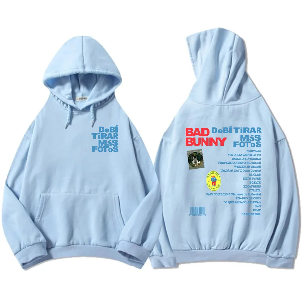 Color: PURPLE, Size: M - Unisex Streetwear Bad Bunny DTMF Hoodies 2025 New Album Deb?­ Tirar Más Fotos Printing Sweatshirts Winter Comfortable Male Hoodie
