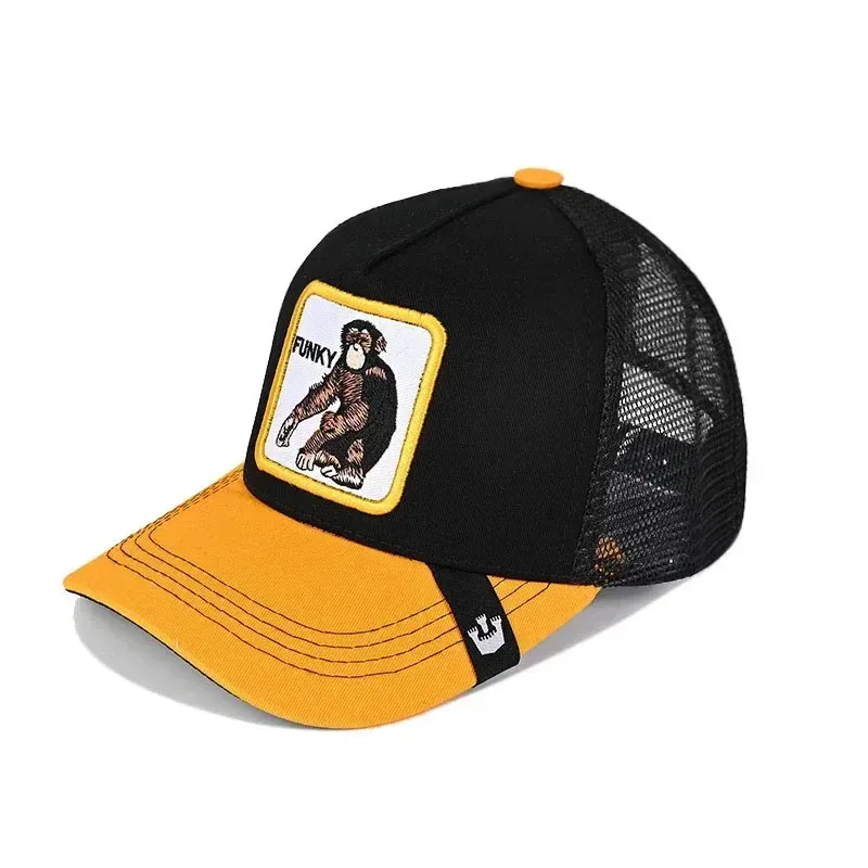 Color: Burgundy - Baseball Caps Men Women Snapback Hip Hop Cap With Fashion Animals Embroidery Summer Breathable Mesh Trucker Caps Streetwear Bone