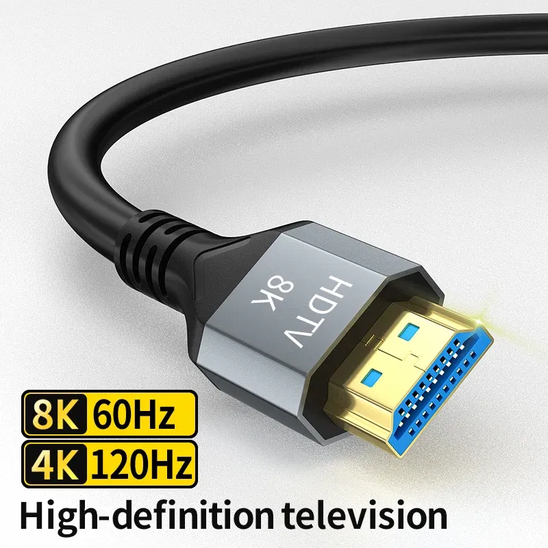 Color: Blue, Length: 3m, Ships From: CHINA - 8K HDMI 2.1 Cable 4K@120Hz 8K@60Hz 48Gbps EARC ARC HDCP Ultra High Speed HDR For RTX Video Cable PC Laptop Projector HD TV PS5