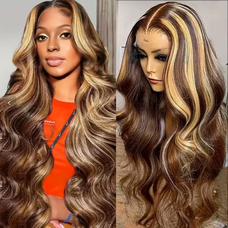 Stretched Length: 18inches, Hair Color: #18, Density: 180%, Ships From: CHINA - Highlight Wig Human Hair P4/27 Body Wave Wigs Highlight 13x6 Hd Lace Frontal Wig Human Hair 13x4 Hd Lace Front Human Hair Wigs
