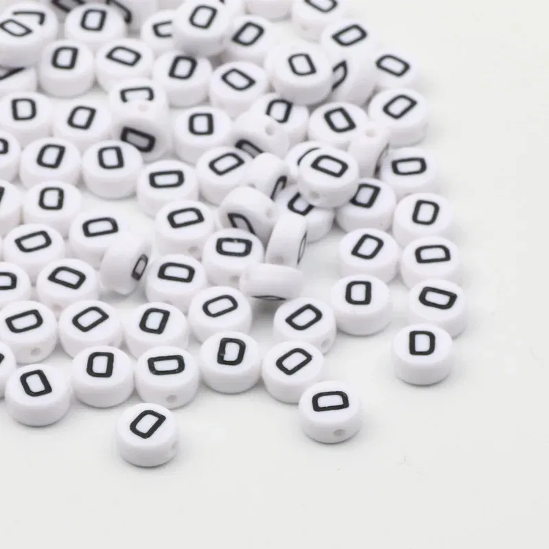 Color: Gold, Item Diameter: Other - 50/100pcs/lot 7x4mm White Round A-Z Alphabet Letter Acrylic Loose Spacer Beads for Jewelry Making Diy Bracelet Accessories