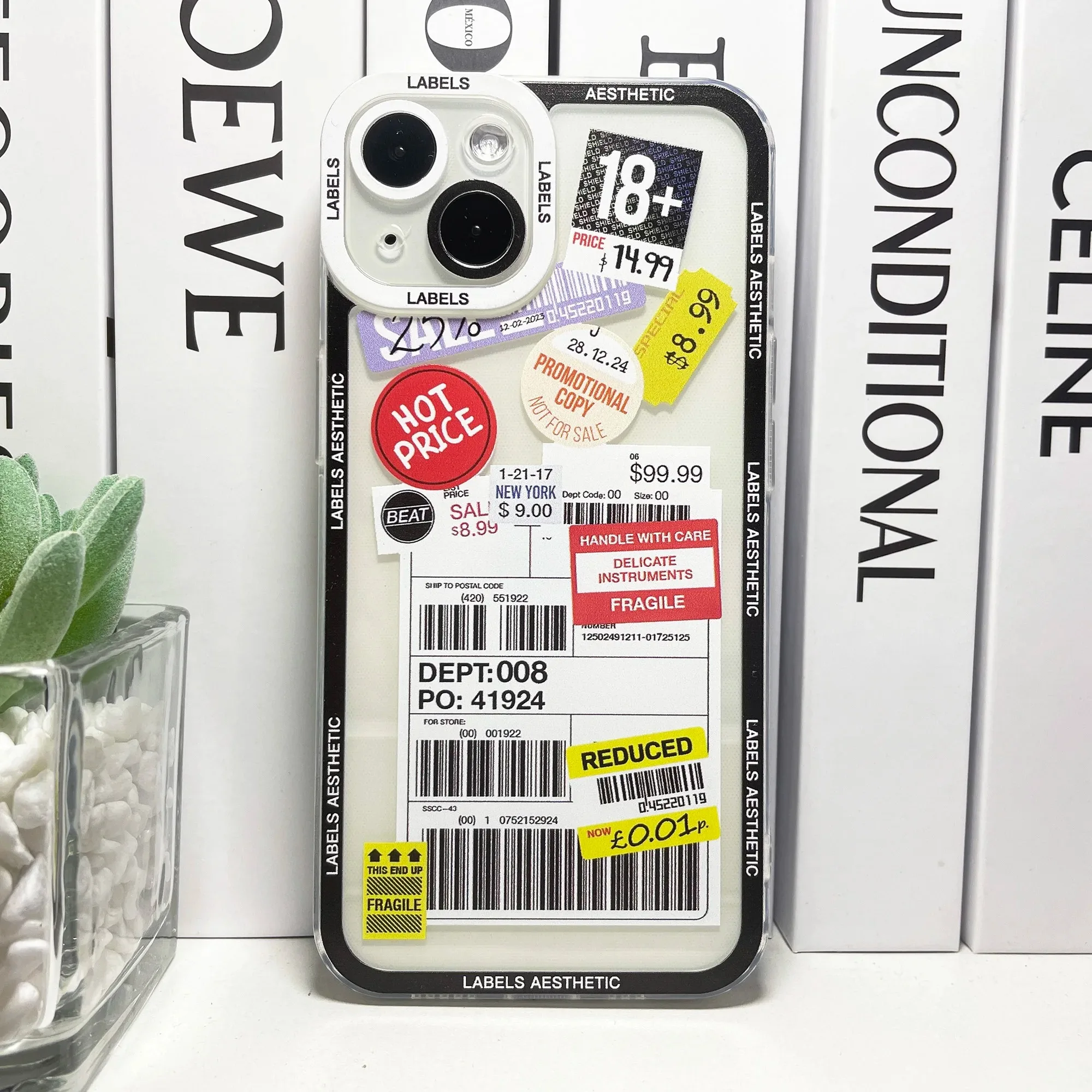 Color: SKY BLUE, Material: ABS - Mix Labels Collage Stickers Aesthetic Phone Case For Samsung Galaxy S10 S20 S21 S22 S23 S24 FE Plus Ultra Note 20