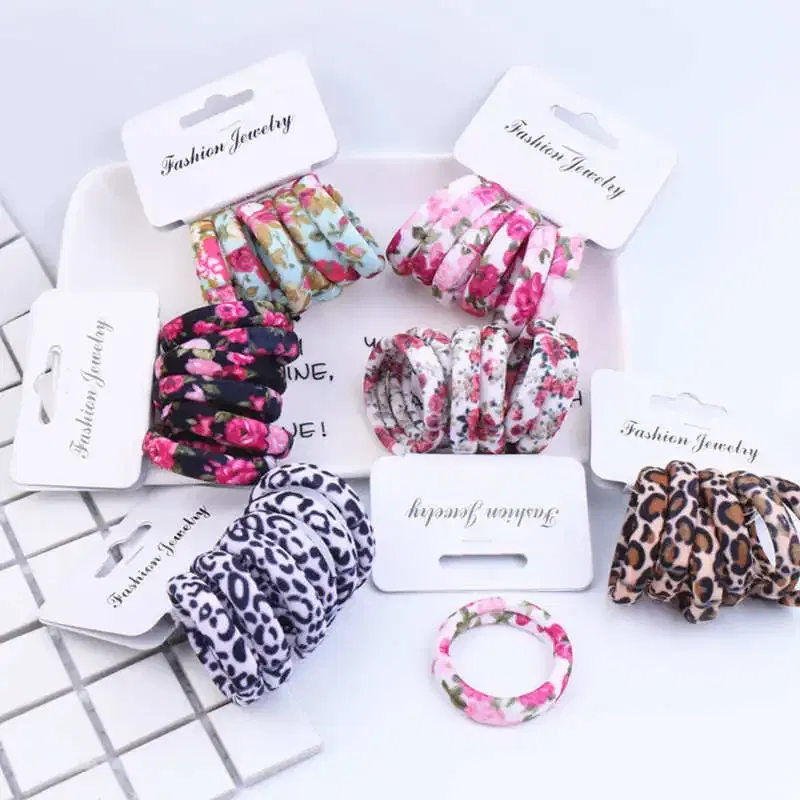 Color: Blue, Ships From: CHINA - 6PCS/Sett Cute Girls Elastic Hair Bands Scrunchies Ponytail Holder Rubber Bands Hair Ties Sweet Kids Hair Rope Hair Accessories