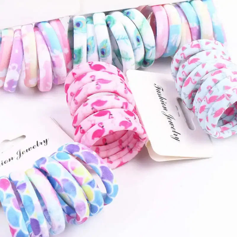 Color: Blue, Ships From: CHINA - 6PCS/Sett Cute Girls Elastic Hair Bands Scrunchies Ponytail Holder Rubber Bands Hair Ties Sweet Kids Hair Rope Hair Accessories