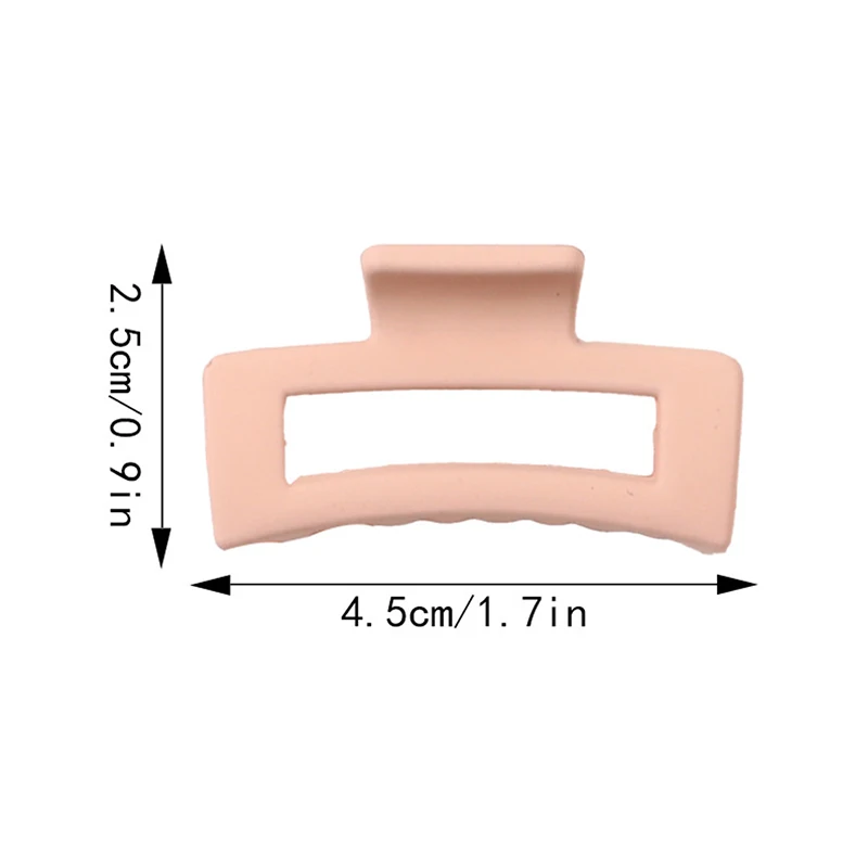Color: green - Wholesale 4.5cm Frosted Matte Mini Grab Clip Crab Hair Clips Women Hollow Square Hair Catches Ponytail Clip Bangs Clip Top Clips