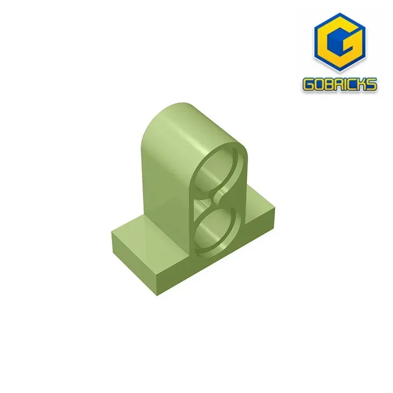 Color: Dark Khaki - Gobricks GDS-937 Technical, Pin Connector Plate 1x2x1 2/3 with 2 Holes  compatible with lego 32530 Educational Building Blocks