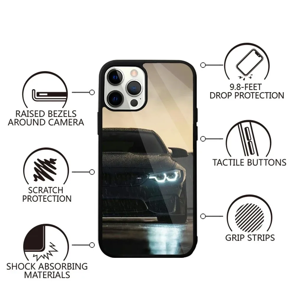 Color: Sky blue, Material: Canvas - Blue Red Car for B-BMW   Phone Case Strong Magnetic For IPhone 15,14,13,Pro,Max,Plus,11,12,Mini For Magsafe Wireless Charging