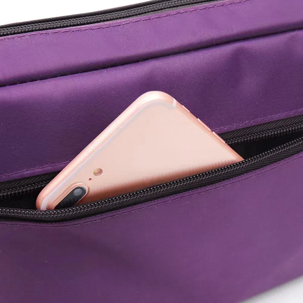 Color: Brown - Purple One Shoulder Crossbody Bag Portable Commuting Large Capacity Simplicity Storage Bag Garland Letter Series Print Pattern