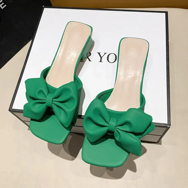 Color: Light Blue, Shoe Size: 40 - Large Size Women's Shoes 35-42 Summer Outer Wear Flat Slippers Wide Sandals Slippers Rhinestone Fashion Home Slippers