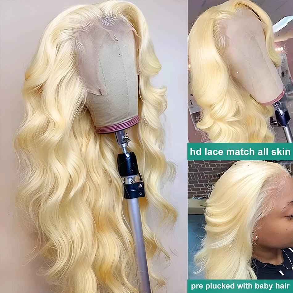 Color: Orange, Stretched Length: 26inches, Density: 210%, Ships From: CHINA - 613 Blonde Lace Front Wig Human Hair Body Wave 13X6 Hd Lace Frontal Wig 13X4 Lace Front Human Hair Wig Hd Lace Wig For Women