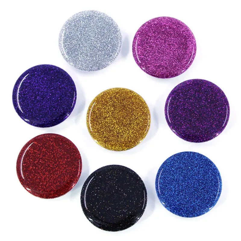 Color: Sky Blue - 1pcs Cell Phone Bracket Houder Universal Quicksand Glitter Expanding Smartphone Holder Grip Stand For iPhone X XS 8 7 6 Plus