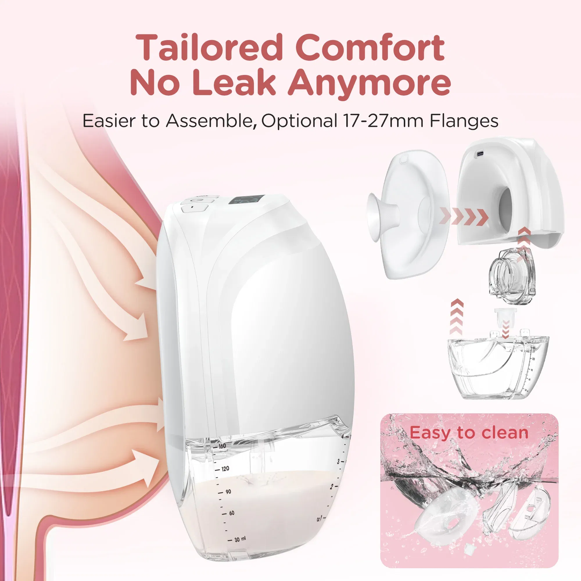 Color: WHITE - Hands Free Breast Pump Electric Wearable Breast Pump 3 Modes & 12 Levels Portable Wireless Breast Pump Low Noise Breastfeeding