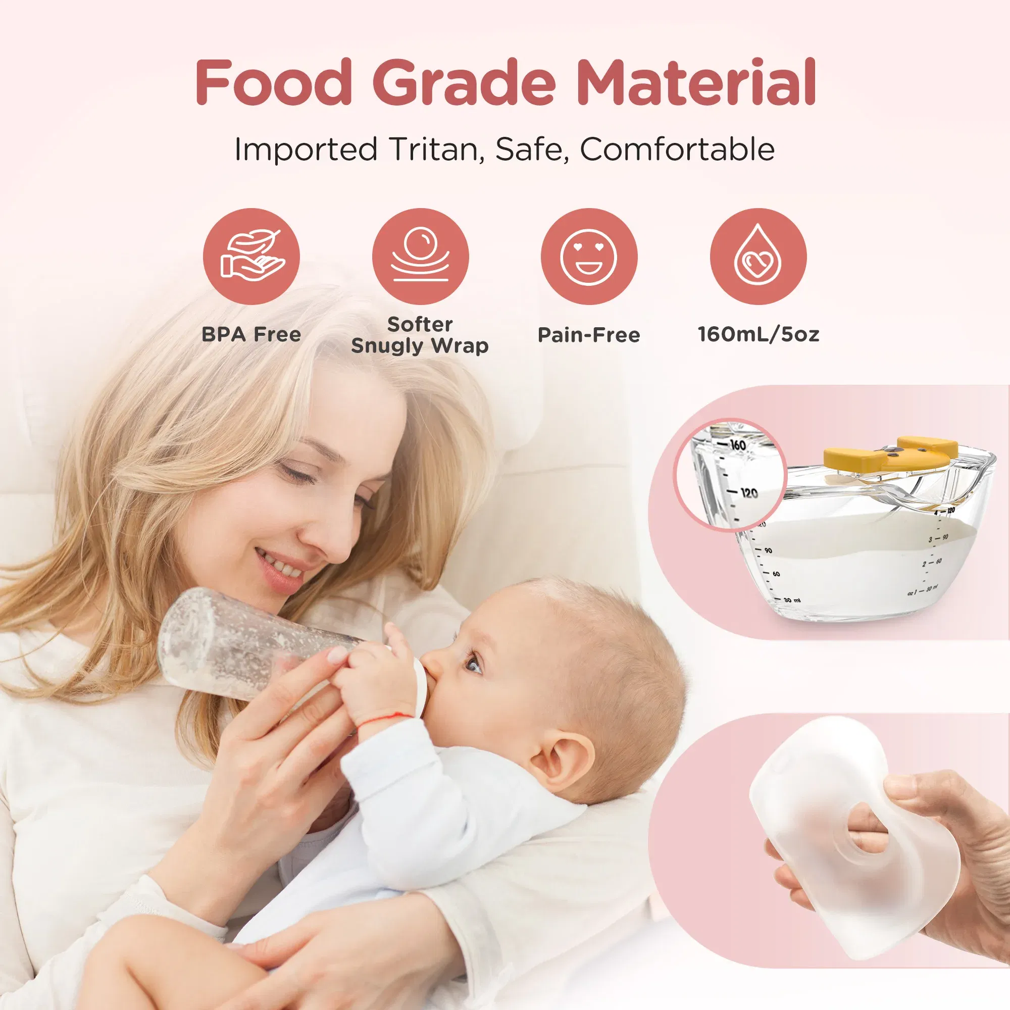 Color: WHITE - Hands Free Breast Pump Electric Wearable Breast Pump 3 Modes & 12 Levels Portable Wireless Breast Pump Low Noise Breastfeeding