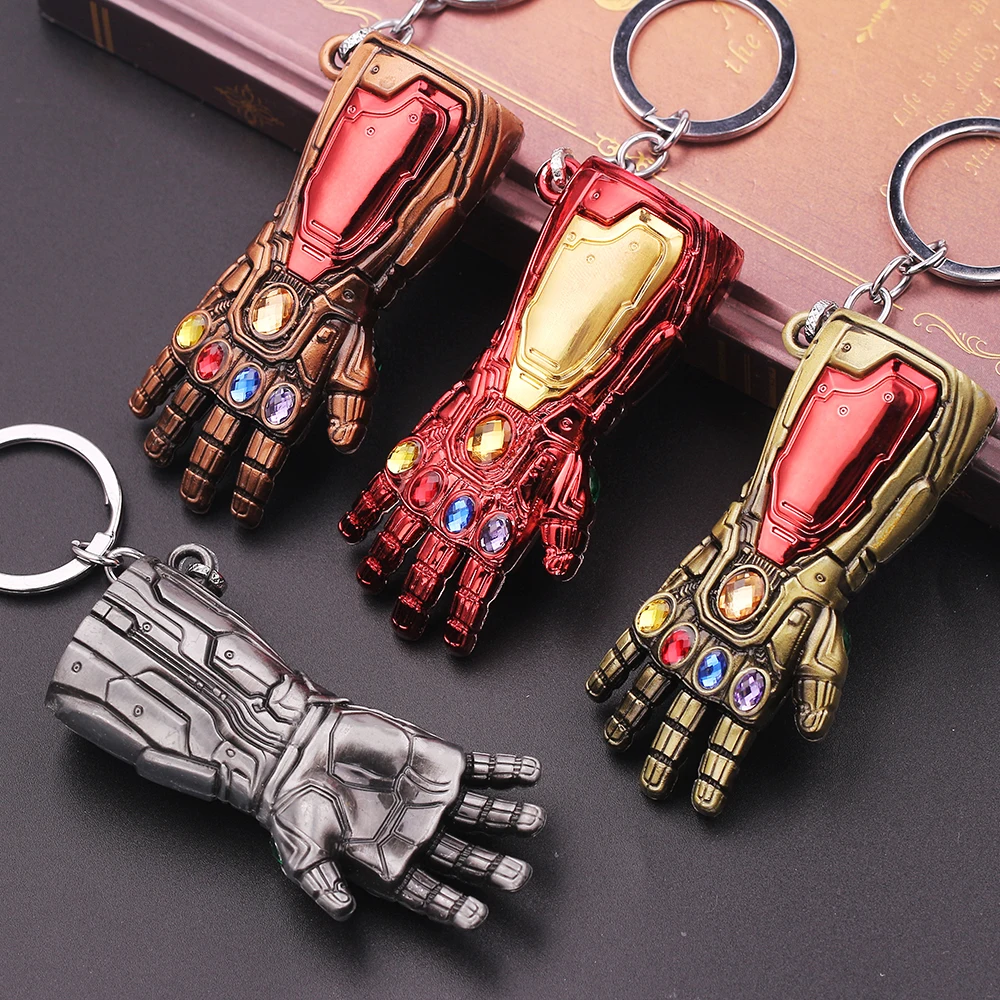 Color: Pink, Ships From: CHINA - Avengers Thanos Infinity Gauntlet Keychain Disney Superhero Iron Man Infinity Gloves Keyrings Car Pendant Key Holder Accessories