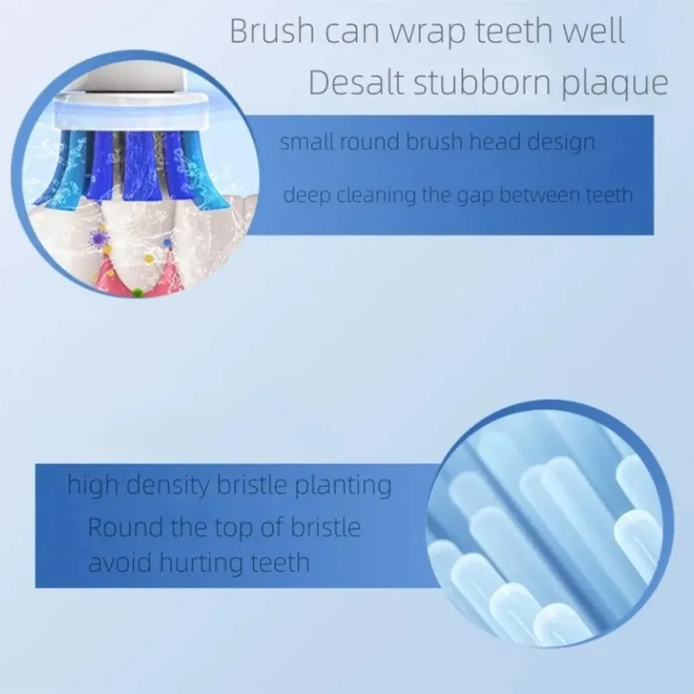 Color: black - 4PCS Dupont Bristle Electric Toothbrush Heads Whiten teeth/Daily Clean/Precison Cleaning/Soft Care Teeth Function For Oral B