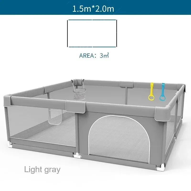 Color: Navy Blue, Ships From: CHINA - IMBABY Baby Playpen Gray Baby Corralitos Playpen for Children with Pull Ring Ball Box Child Safety Barrier Fence Baby Gym